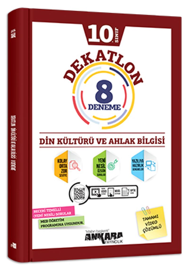 10. Sınıf Dekatlon Din Kültürü ve Ahlak Bilgisi 8 Deneme kitap kapağı