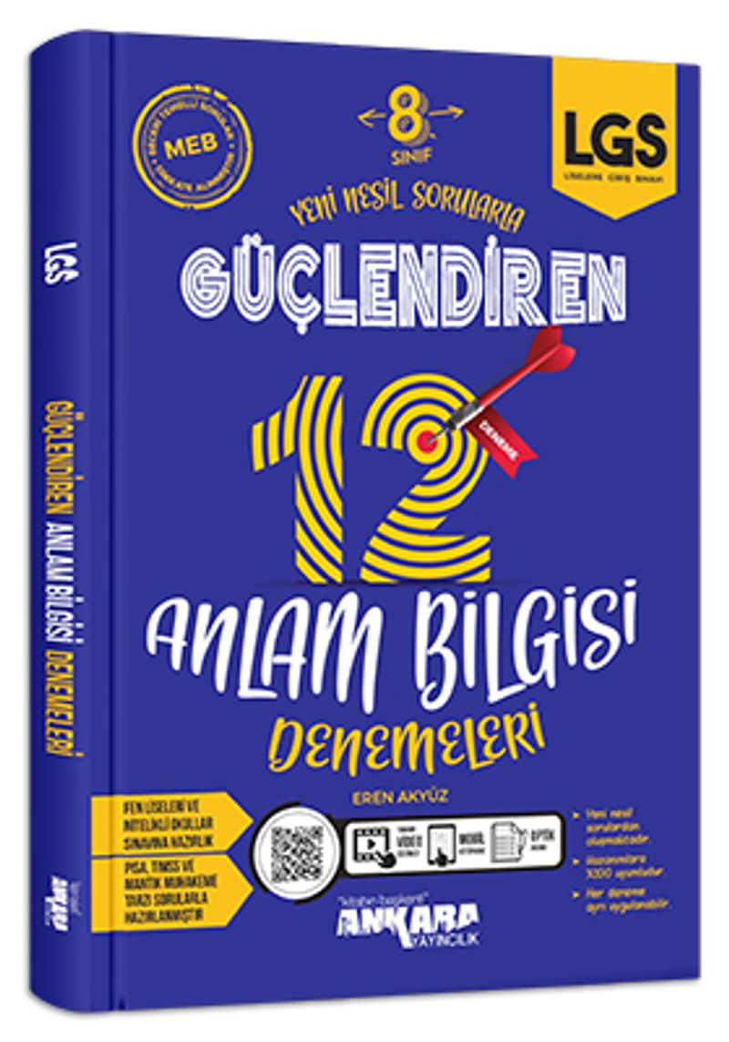 LGS 8. Sınıf Güçlendiren 12 Anlam Bilgisi Denemeleri kitap kapağı