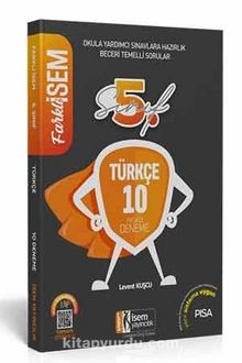 2022 Farklı İsem 5. Sınıf Türkçe Tamamı Çözümlü 10 Fasikül Deneme kitap kapağı