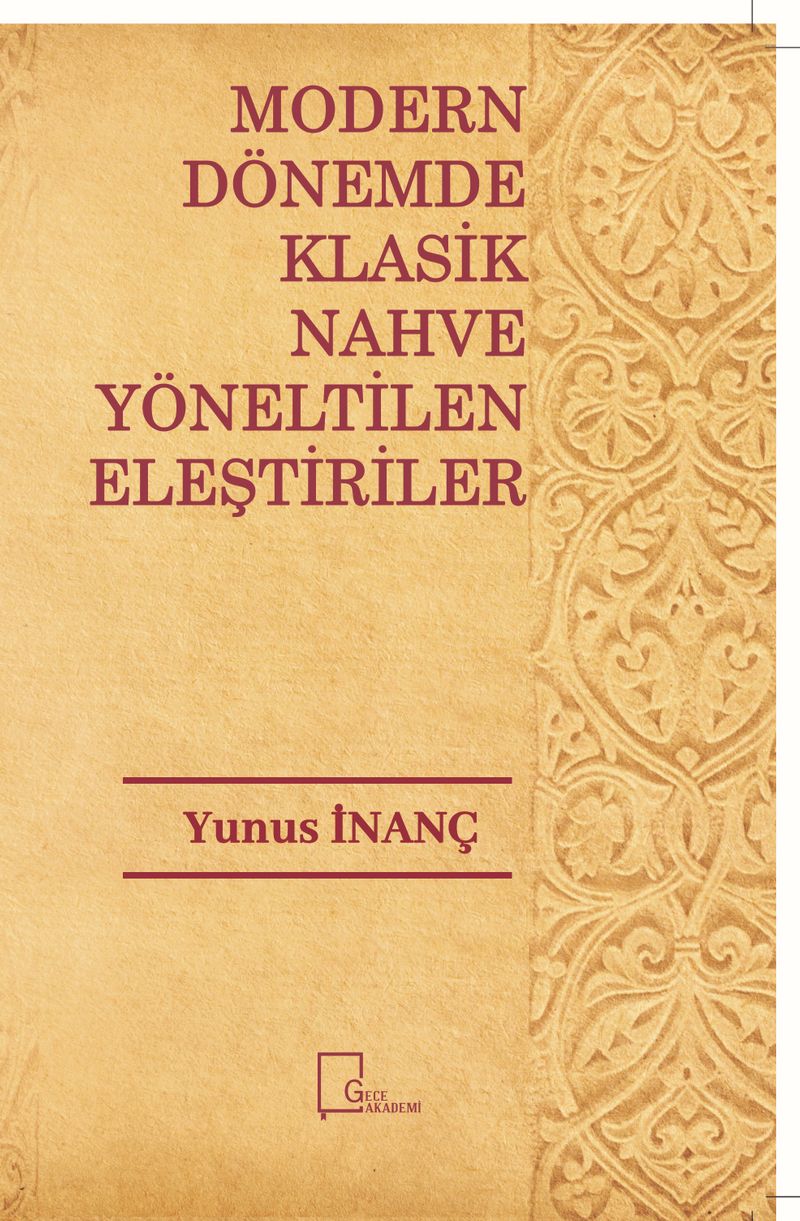 Modern Dönemde Klasik Nahve Yöneltilen Eleştiriler kitap kapağı