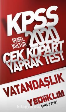 2020 Kpss Genel Kültür Vatandaşlık Çek Kopart Yaprak Test kitap kapağı