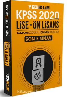 2020 KPSS Lise Önlisans Tamamı Çözümlü Son 5 Yıl Çıkmış Sorular (5 Lise Çıkmış + 5 Önlisans Çıkmış ) kitap kapağı