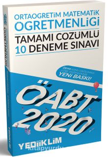 2020 ÖABT Ortaöğretim Matematik Öğretmenliği Tamamı Çözümlü 10 Deneme Sınavı kitap kapağı