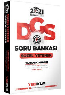 2021 Prestij Serisi DGS Sözel Yetenek Tamamı Çözümlü Soru Bankası kitap kapağı