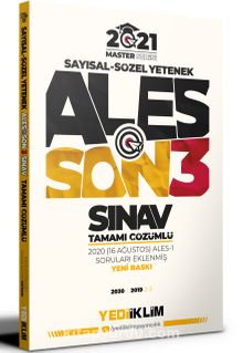 2021 Master Serisi ALES Son 3 Sınav Tamamı Çözümlü Çıkmış Sorular kitap kapağı