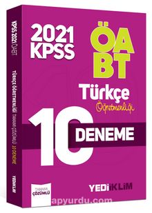 2021 ÖABT Türkçe Öğretmenliği Tamamı Çözümlü 10 Deneme kitap kapağı