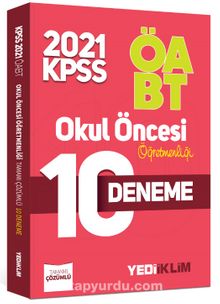 2021 ÖABT Okul Öncesi Öğretmenliği Tamamı Çözümlü 10 Deneme kitap kapağı
