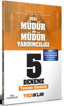 2021 MEB EKYS Müdür ve Müdür Yardımcılığı Tamamı Çözümlü 5 Deneme kitap kapağı