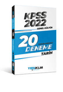 2022 KPSS Genel Kültür Tarih Tamamı Çözümlü 20 Deneme Sınavı kitap kapağı