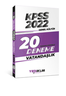 2022 KPSS Genel Kültür Vatandaşlık Tamamı Çözümlü 20 Deneme Sınavı kitap kapağı