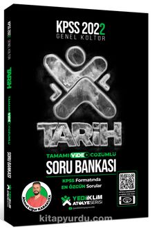 2022 KPSS Genel Kültür Atölye Serisi Tarih Tamamı Video Çözümlü Soru Bankası kitap kapağı