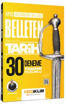 KPSS Ortaöğretim Ön Lisans Genel Kültür Belleten Tarih Tamamı Çözümlü 30 Deneme kitap kapağı