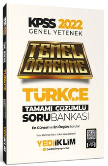 2022 KPSS Genel Yetenek Türkçe Temel Öğrenme Tamamı Çözümlü Soru Bankası kitap kapağı