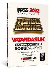 2022 KPSS Genel Kültür Vatandaşlık Temel Öğrenme Tamamı Çözümlü Soru Bankası kitap kapağı