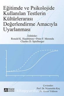 Eğitimde ve Psikolojide Kullanılan Testlerin Kültürlerarası Değerlendirme Amacıyla kitap kapağı