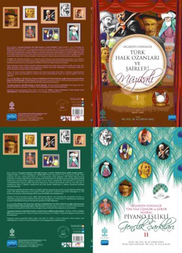 Geçmişten Günümüze Türk Halk Ozanları ve Şairleri Müzikali Piyano Eşlikli Gençlik Şarkıları 1 - 2 CD İlaveli kitap kapağı