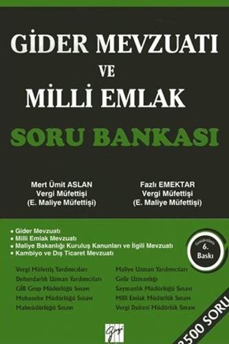 Gider Mevzuatı ve Milli Emlak Soru Bankası kitap kapağı