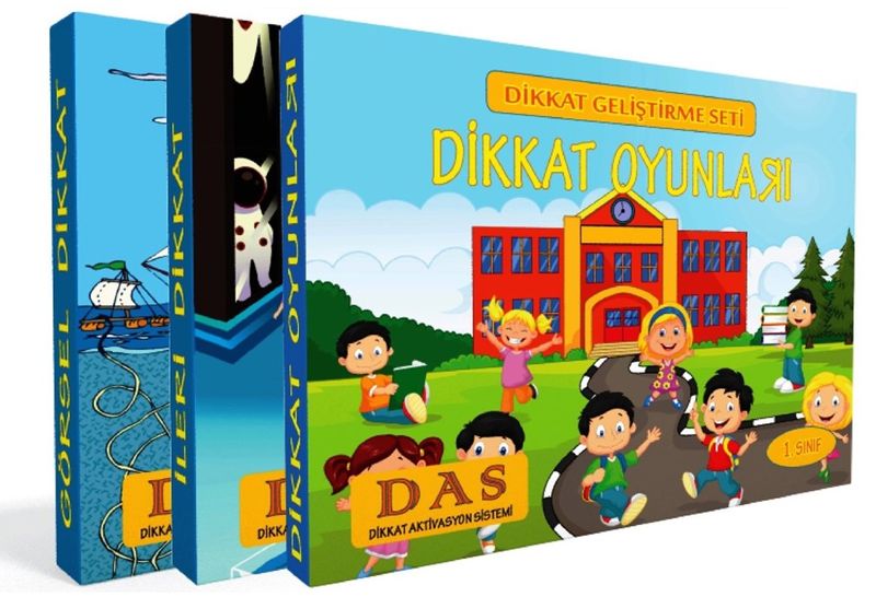 Dikkat Geliştirme Seti (1. Sınıf ) (3 Kitap) kitap kapağı