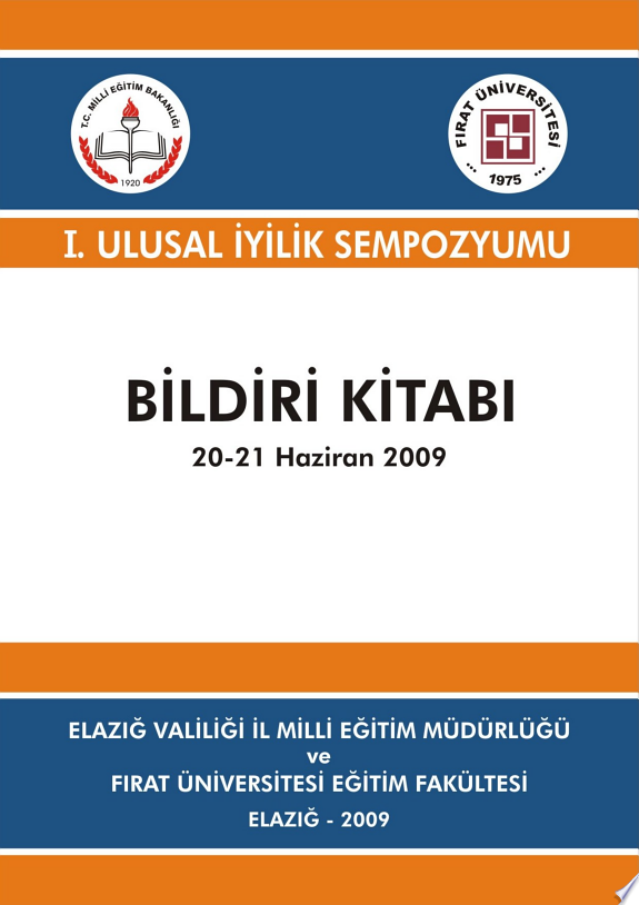 I.Ulusal İyilik Sempozyumu Bildiriler Kitabı kitap kapağı