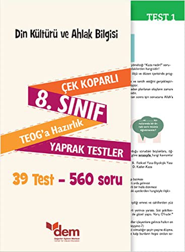 8. Din Kültürü ve Ahlak Bilgisi Sınıf Çek Koparlı Teog'a Hazırlık Yaprak Testler kitap kapağı