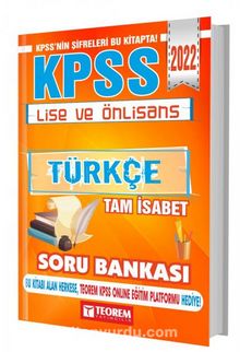 2022 KPSS Lise ve Önlisans Tam İsabet Türkçe Soru Bankası kitap kapağı