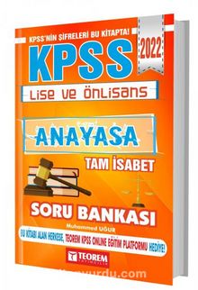 2022 KPSS Lise Önlisans Tam İsabet Anayasa Soru Bankası kitap kapağı