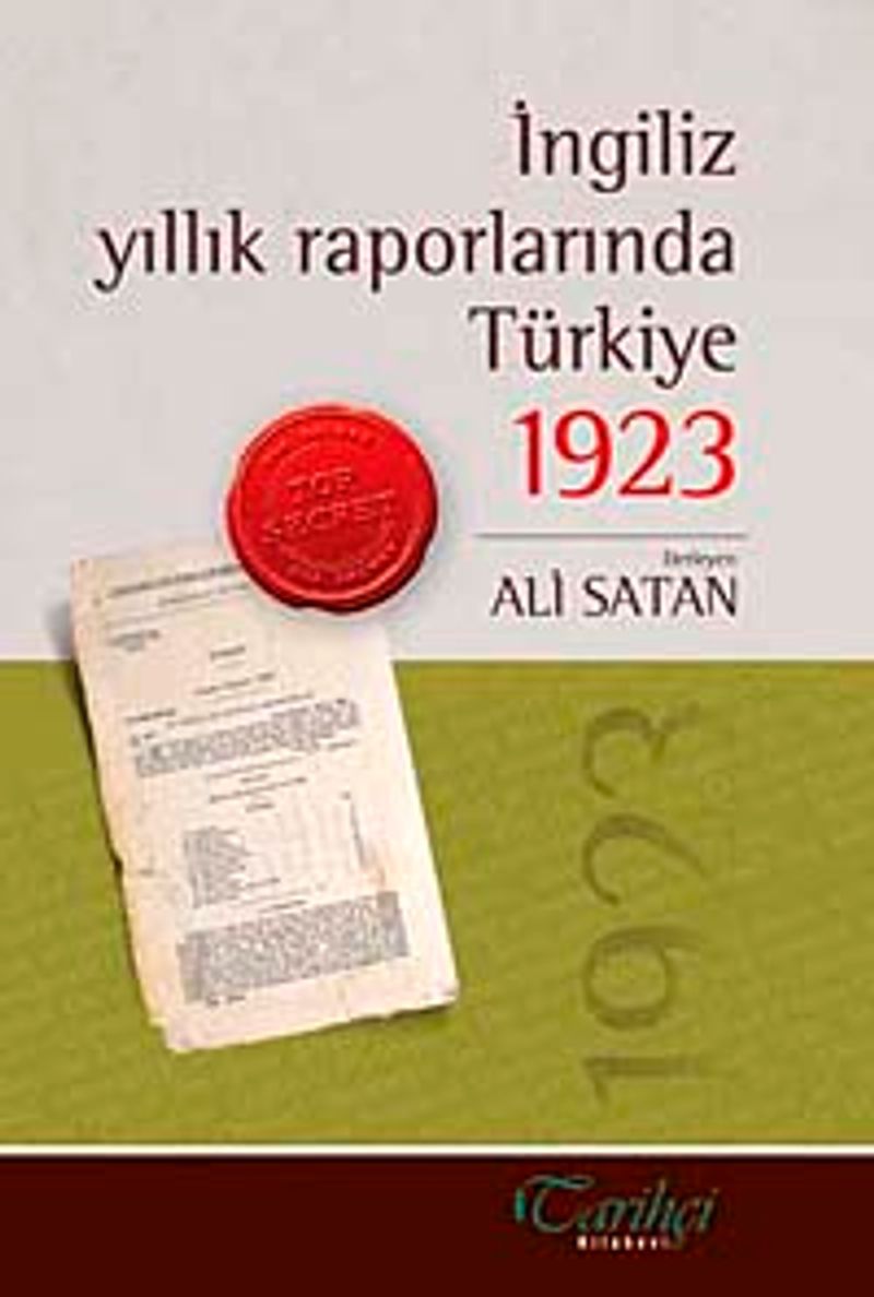 İngiliz Yıllık Raporlarında Türkiye 1923 kitap kapağı