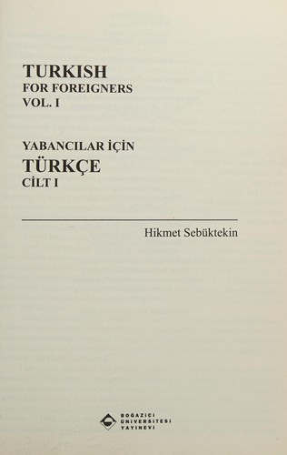 Yabancılar İçin Türkçe Cilt 1 / Turkish For Foreigners kitap kapağı