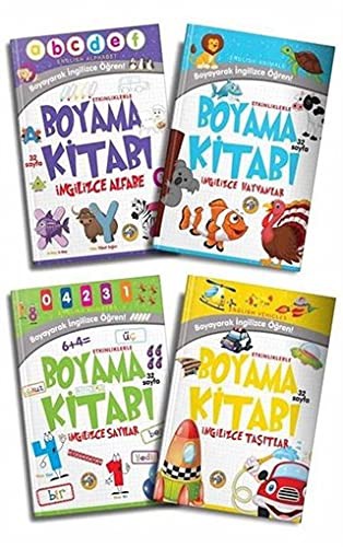 Boyayarak İngilizce Öğren Seti (4 Kitap) kitap kapağı