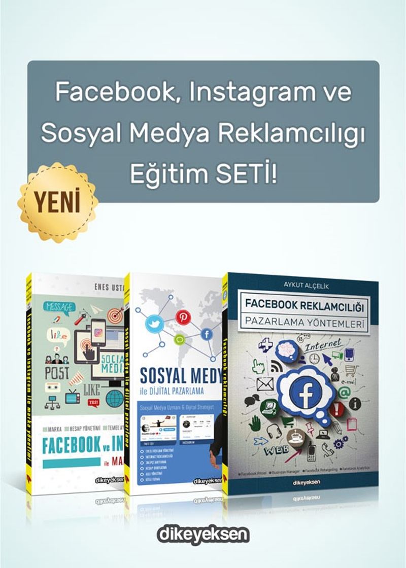 Facebook Instagram ve Sosyal Medya Reklamcılıgˆı Eğitim Seti 3 Kitap kitap kapağı