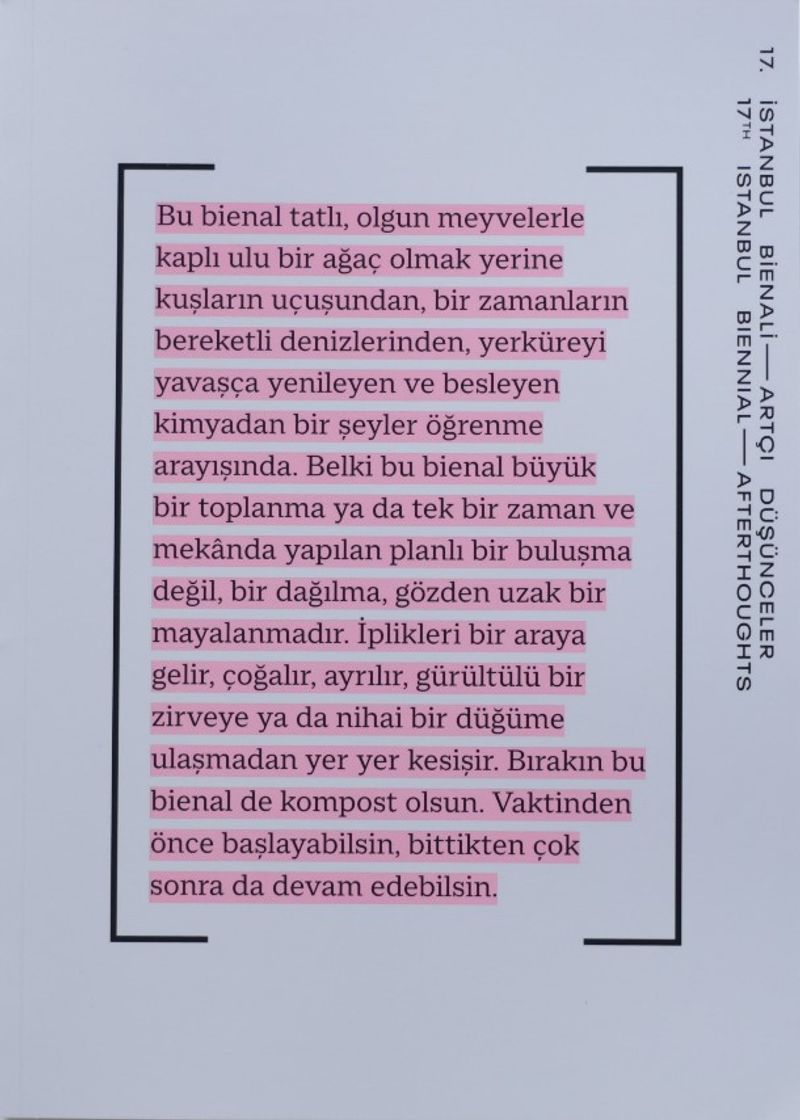 17. İstanbul Bienali – Artçı Düşünceler (Katalog) kitap kapağı