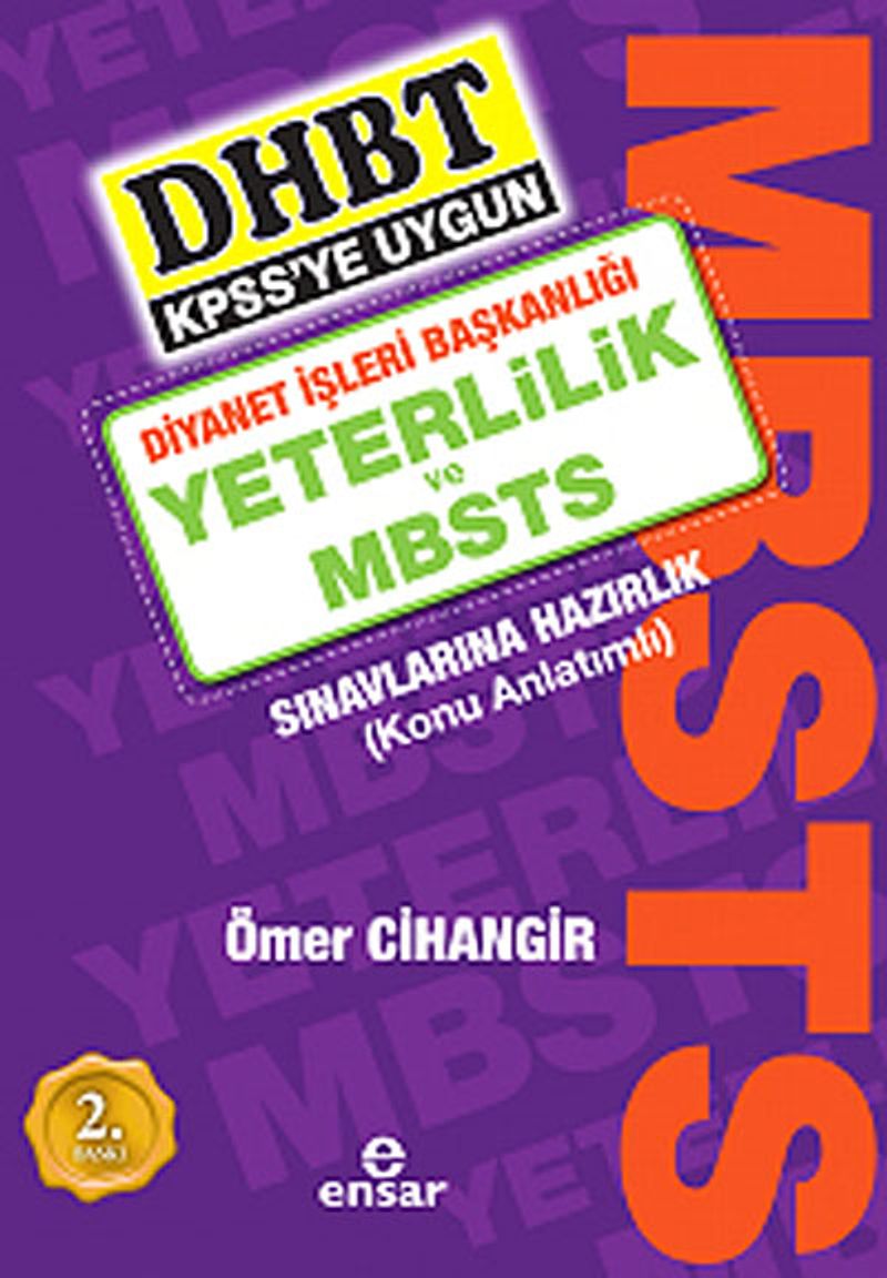 DHBT KPSS'ye Uygun Diyanet İşleri Başkanlığı Yeterlilik Ve Mbsts Sınavlarına Hazırlık (Konu Anlatımlı) kitap kapağı