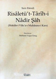 Risaletü't-Tarih-i Nadir Şah (Makale-i Vakı'a-ı Muhasara-i Kars) kitap kapağı