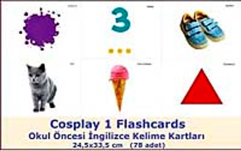 Cosplay 1 Flashcards - Okul Öncesi İngilizce Kelime Kartları (78 adet) (24,5x33,5) kitap kapağı