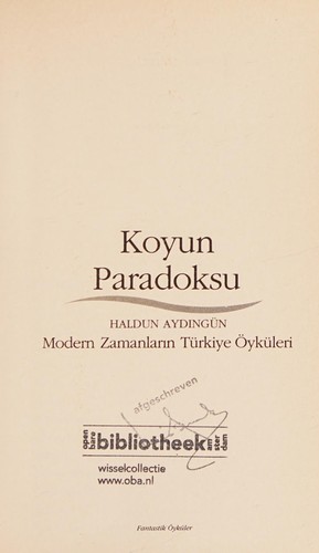 Koyun Paradoksu Modern Zamanların Türkiye Öyküleri kitap kapağı