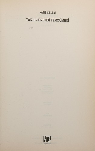 Tarih-i Frengi Tercümesi kitap kapağı