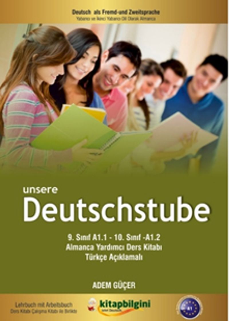 Unsere Deutschstube 9.Sınıf A1.1-10.Sınıf A1.2 Almanca Yardımcı Ders Kitabı Türkçe Açıklamalı kitap kapağı