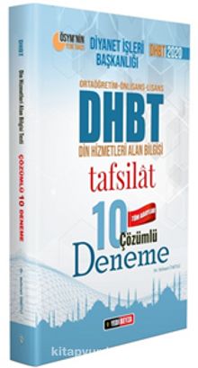 2020 DHBT Tafsilat Serisi Tüm Adaylar 10 Çözümlü Deneme kitap kapağı