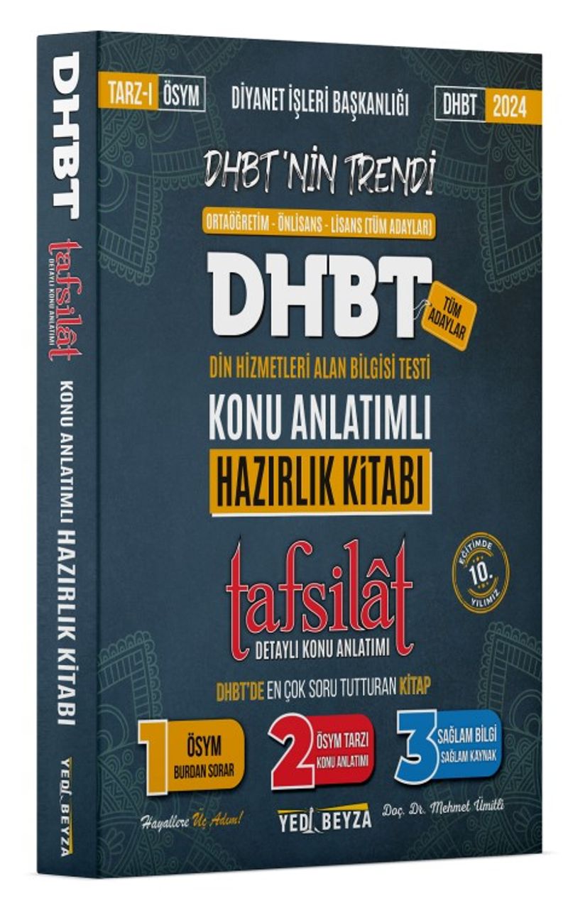 2024 DHBT Tafsilat Konu Anlatımlı Hazırlık Kitabı kitap kapağı
