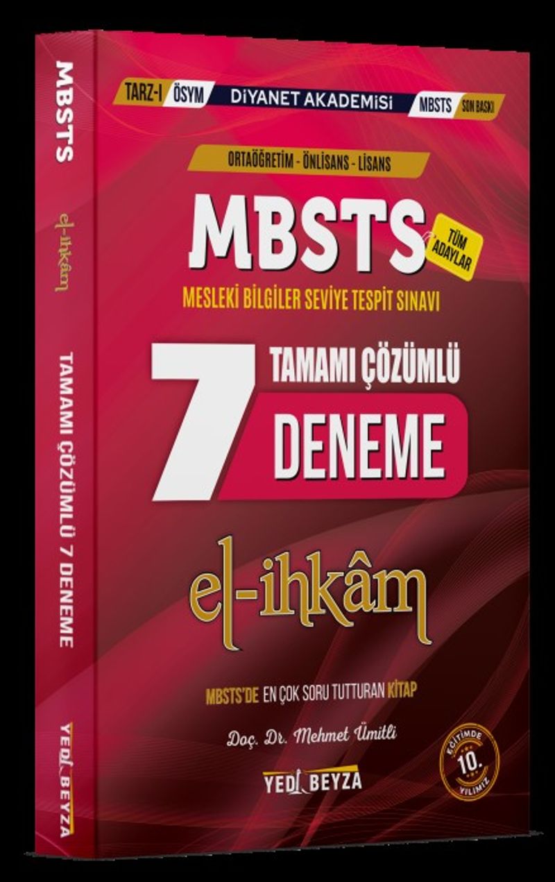 2024 MBSTS El-İhkam Tamamı Çözümlü 7 Deneme kitap kapağı