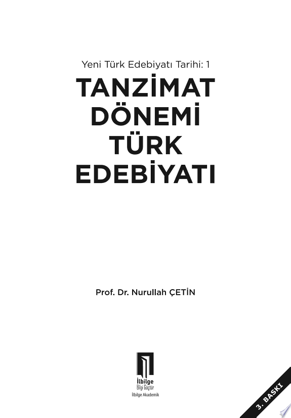 TANZİMAT DÖNEMİ TÜRK EDEBİYATI kitap kapağı