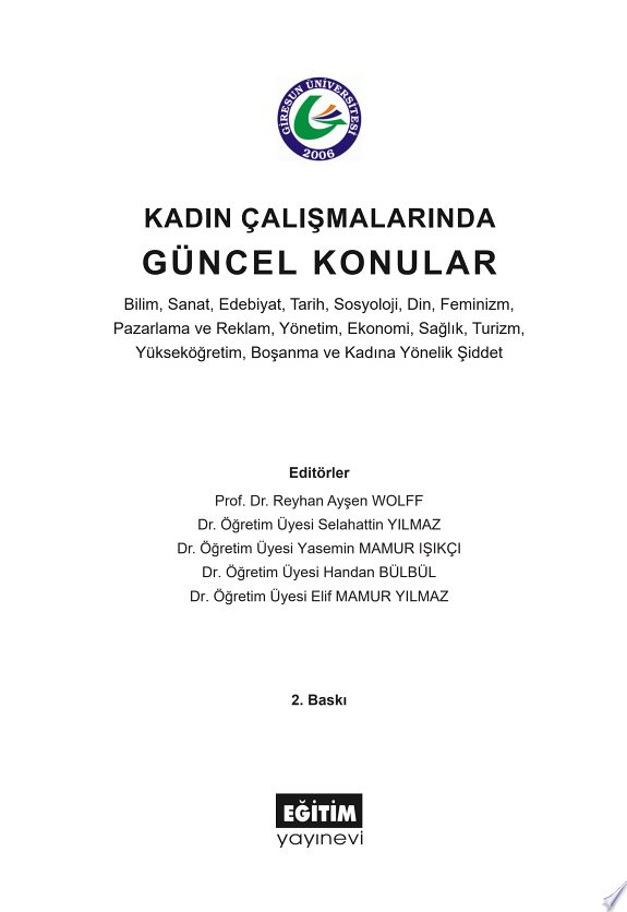 Kadın Çalışmalarında Güncel Konular kitap kapağı