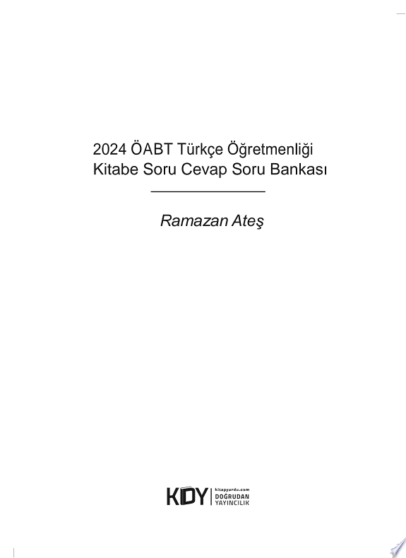 2024 ÖABT Kitabe Türkçe Soru Cevap kitap kapağı