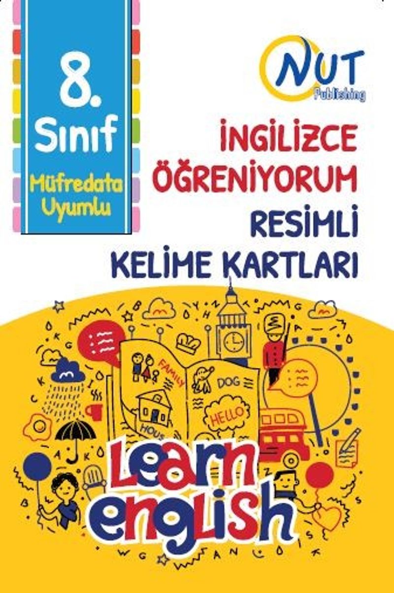 8. Sınıf İngilizce Öğreniyorum Resimli Kelime Kartları kitap kapağı
