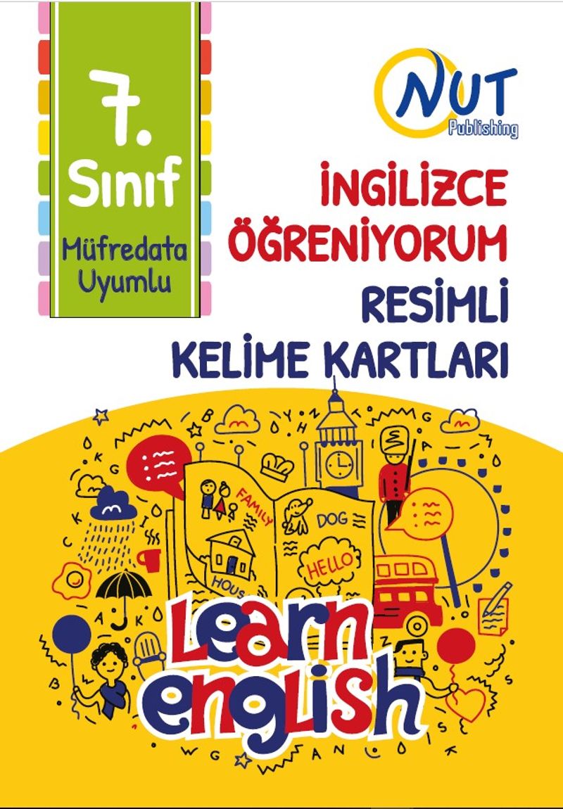 7. Sınıf İngilizce Öğreniyorum Resimli Kelime Kartları kitap kapağı