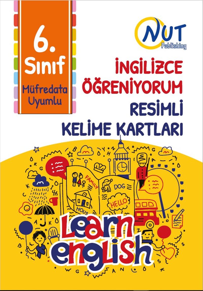 6. Sınıf İngilizce Öğreniyorum Resimli Kelime Kartları kitap kapağı