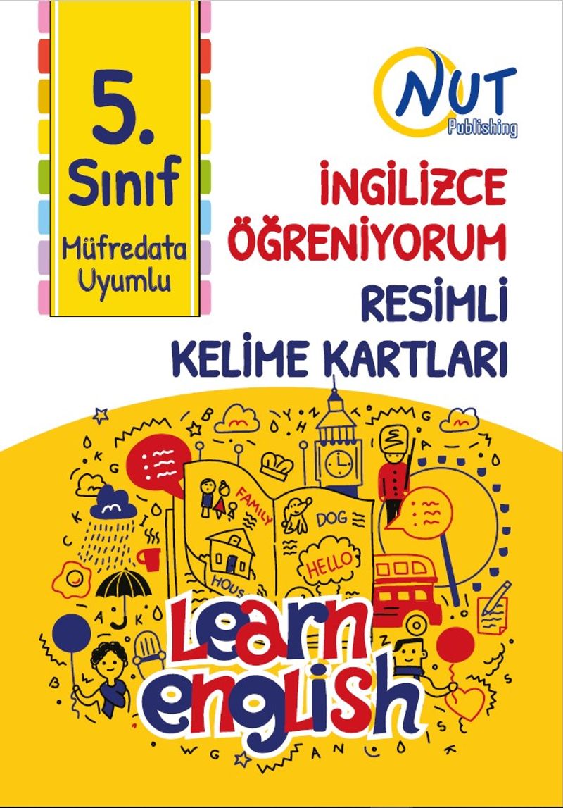 5. Sınıf İngilizce Öğreniyorum Resimli Kelime Kartları kitap kapağı