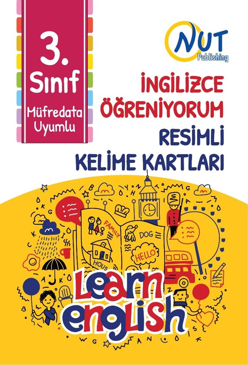3. Sınıf İngilizce Öğreniyorum Resimli Kelime Kartları kitap kapağı