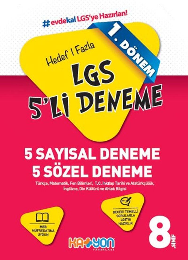 8. Sınıf LGS 1. Dönem 5 Deneme kitap kapağı