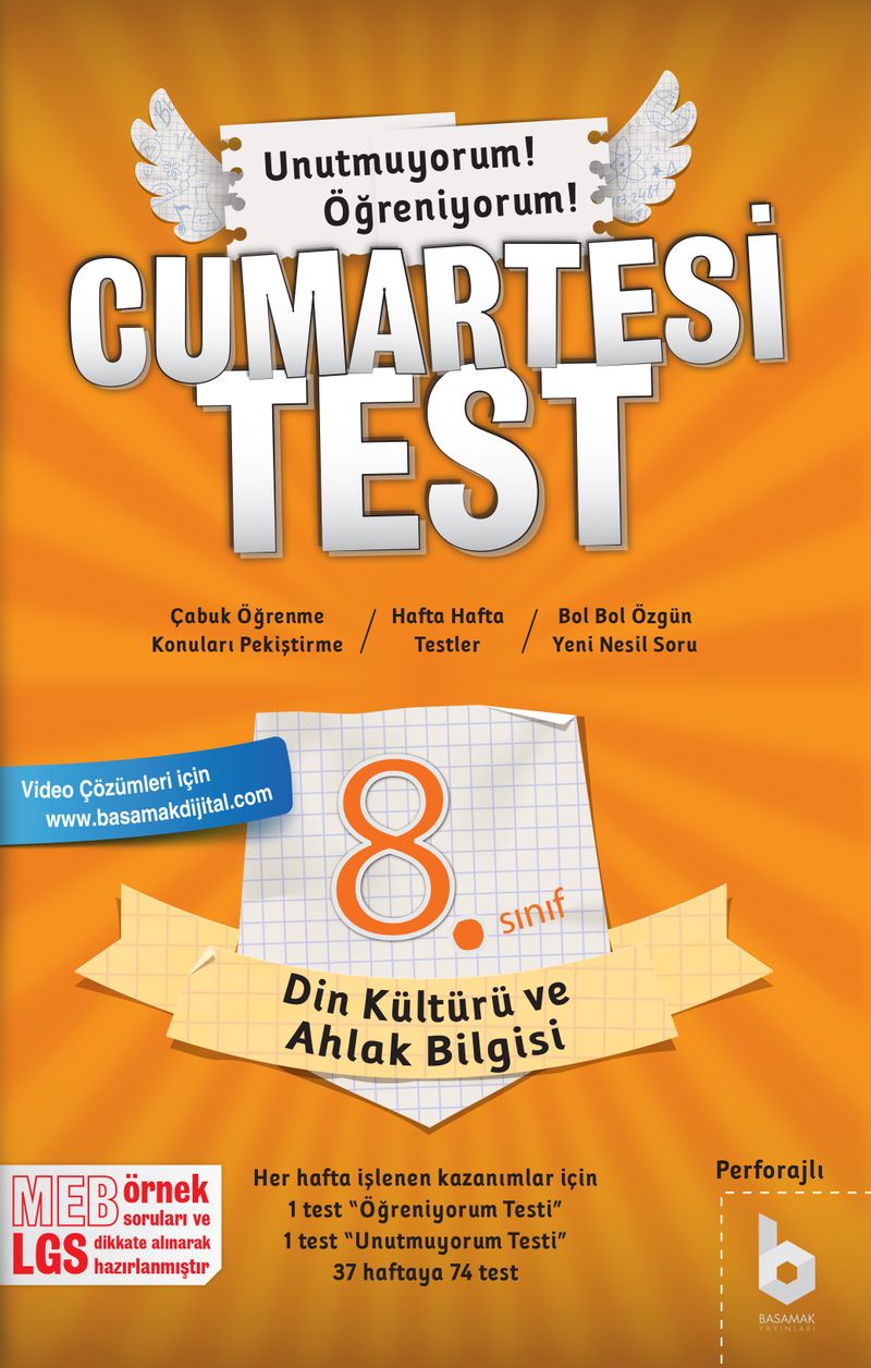 8. Sınıf Cumartesi Test Din Kültürü ve Ahlak Bilgisi kitap kapağı